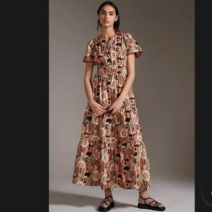 Anthropologie Somerset Maxi Dress XXS Cotton Tiered Floral